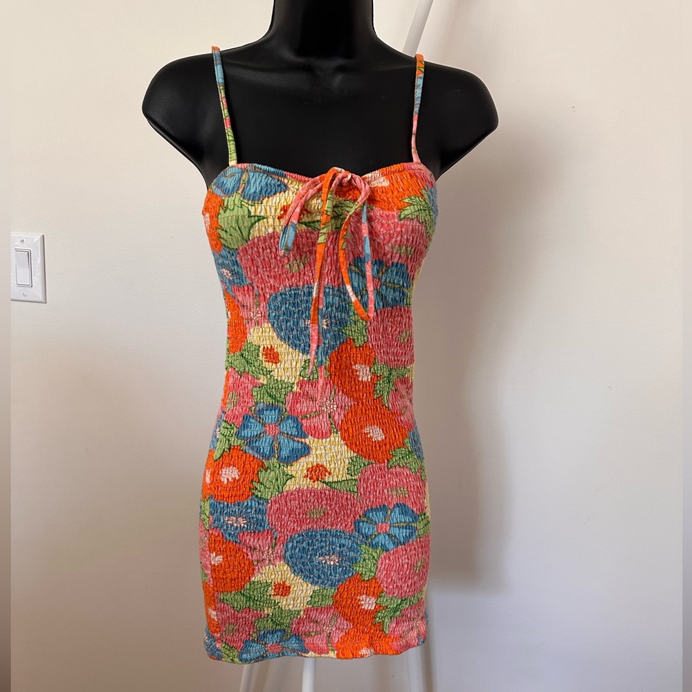 Colorful Floral Knit Dress